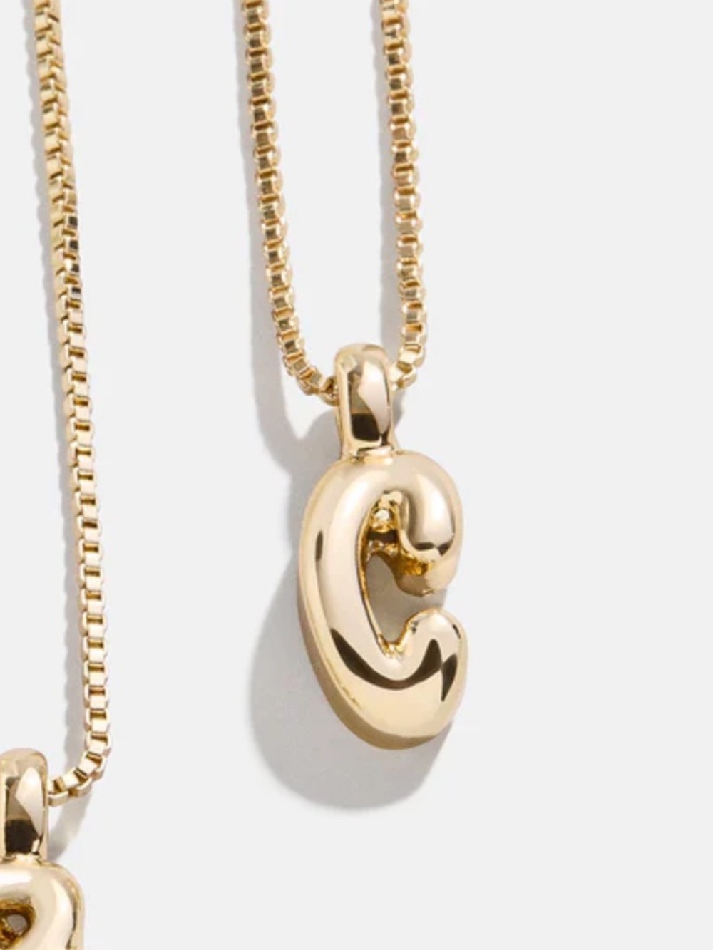 BaubleBar Gwen Mini C Bubble Initial Necklace